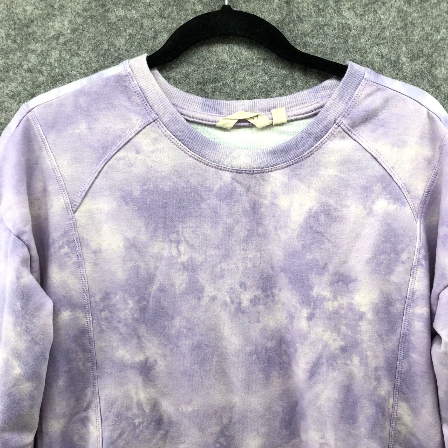 Vintage Earth Yoga Sweatshirt Women's S Purple Tie Dye Crewneck Pullover Lightweight Fleece Activewear Size S / US 4 / IT 40 - 3 Thumbnail