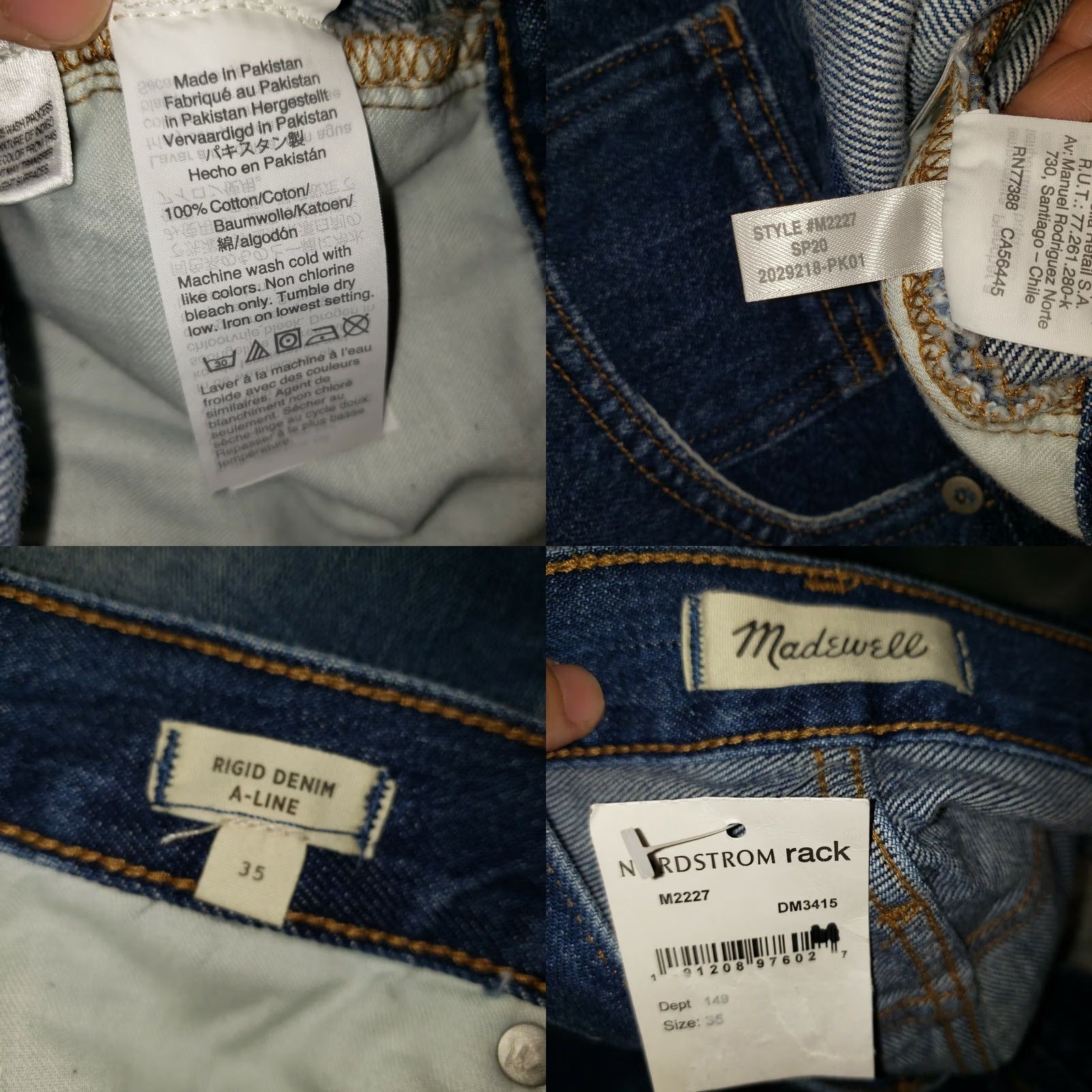 Madewell Madewell Denim Skirt A-Line Women's Blue 35" Regular Short Waist 21" Length 18" Buttoned Lined Vintage No - Casual Classic 100% Cotton SJ Size 24" / US 00 / IT 34 - 8 Thumbnail