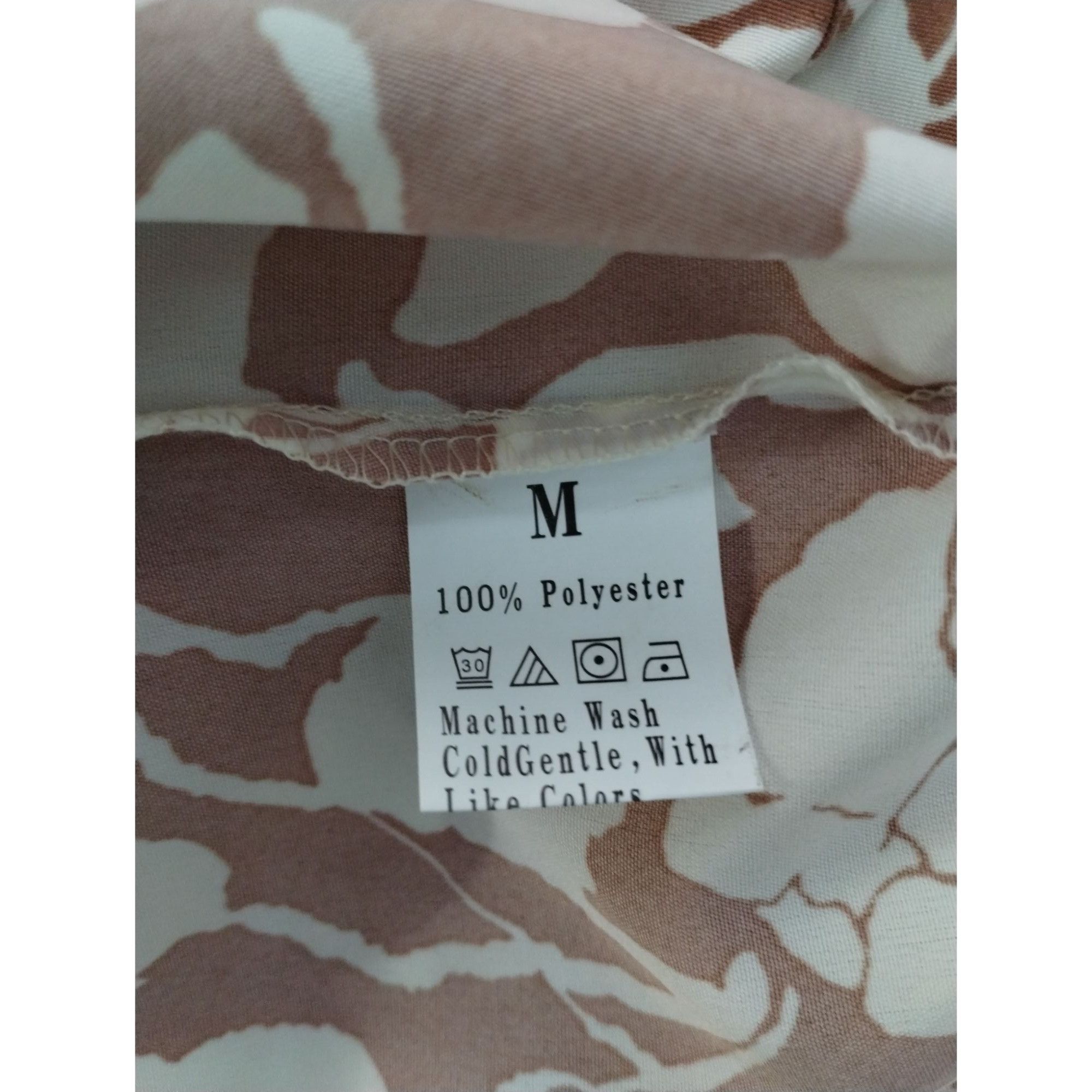 Other Brown White Floral Print V-Neck Blouse Size M Sleeveless Top Size M / US 6-8 / IT 42-44 - 4 Thumbnail
