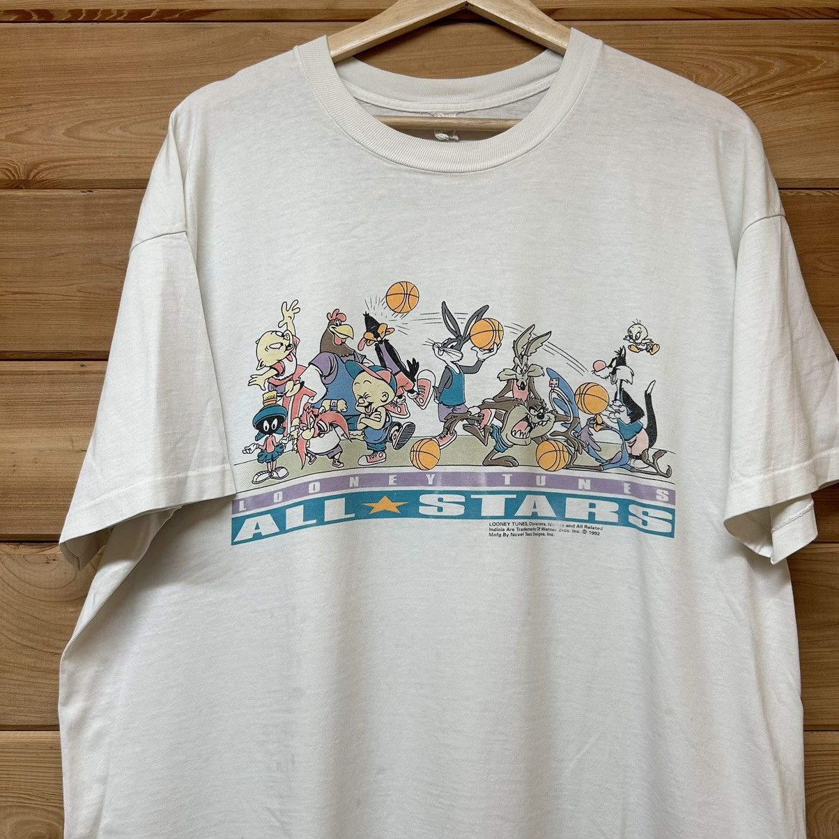 Vintage Vintage 1992 Looney Tunes All Stars Basketball Taz T Shirt Size US XL / EU 56 / 4 - 1 Thumbnail