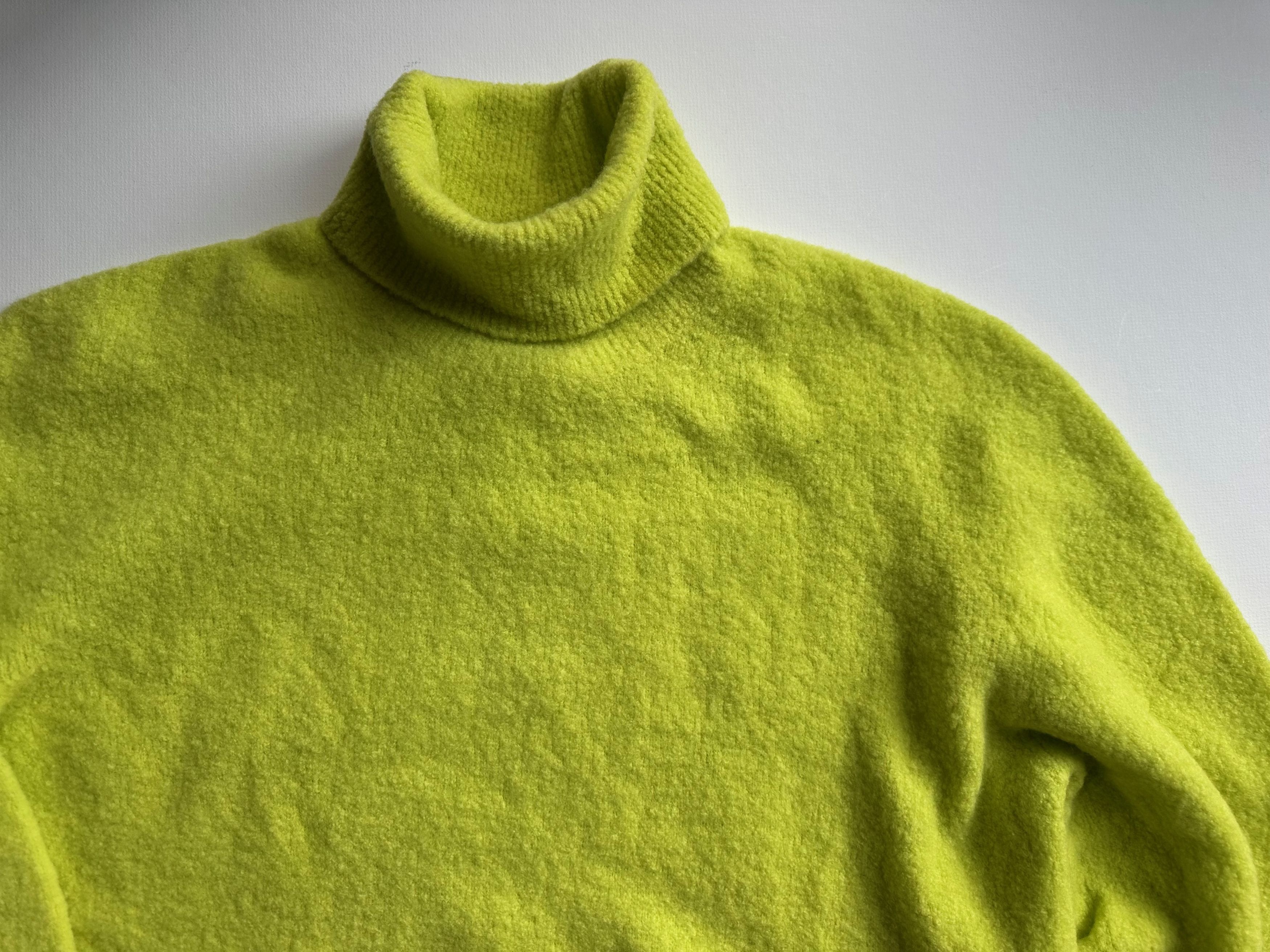 Roberto Collina Roberto Collina Wool-Blend Rollneck - Neon Lime - 54 (NWOT) Size US XXL / EU 58 / 5 - 2 Thumbnail