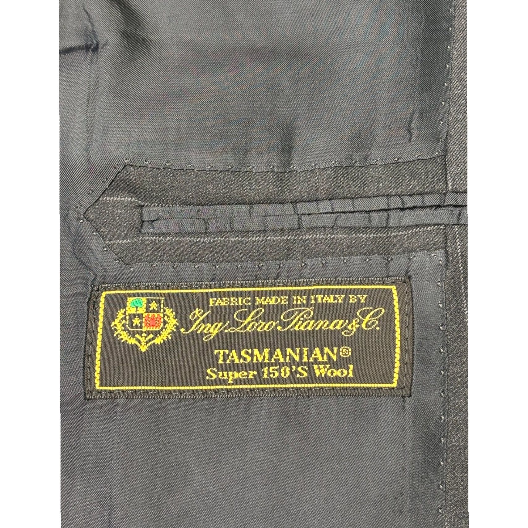 Loro Piana Hickey Freeman Blazer Loro Piana Super 150s Wool Pinstripe 42L Charcoal Size 42R - 7 Thumbnail