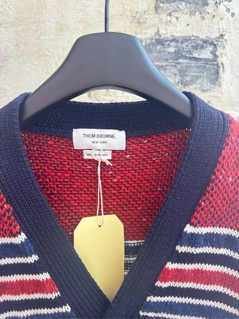 Thom Browne Thom Browne Plaid striped V-neck knit cardigan Size US M / EU 48-50 / 2 - 3 Thumbnail