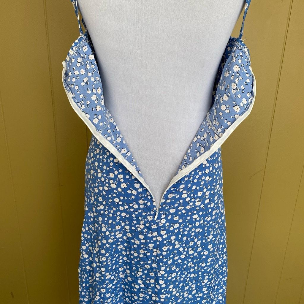 Other Women XS floral print tank top strap fit and flare dress blu Size XS / US 0-2 / IT 36-38 - 6 Thumbnail