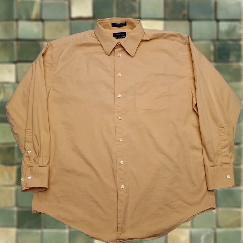 Nautica Nautica Shirt Mens 17.5 Peach Long Sleeve Button Up Dress Casual Stretch Size US S / EU 44-46 / 1 - 1 Thumbnail