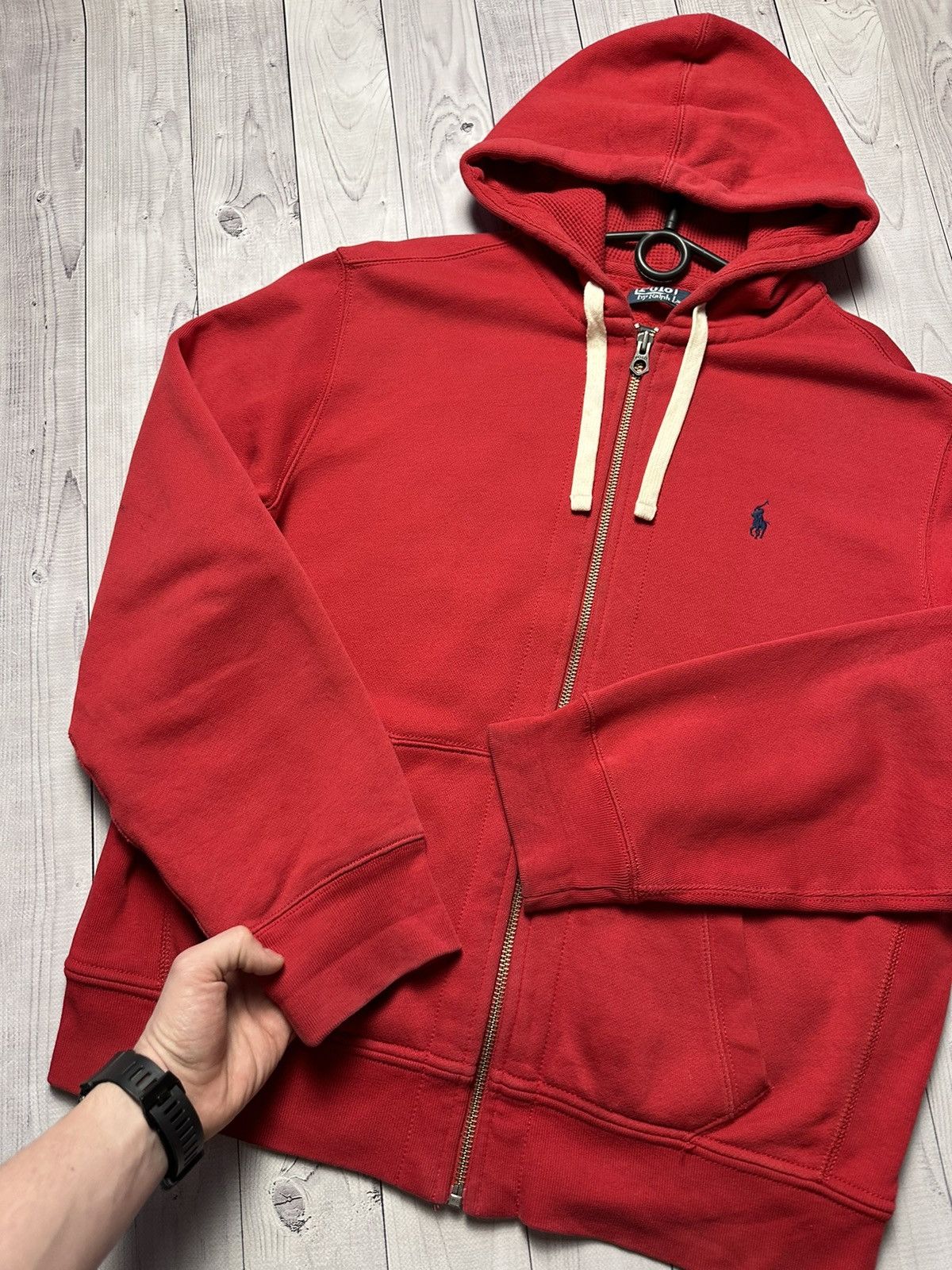 Polo Ralph Lauren × Vintage Vintage Polo Ralph Lauren zip hoodie logo size L red Size US L / EU 52-54 / 3 - 4 Thumbnail