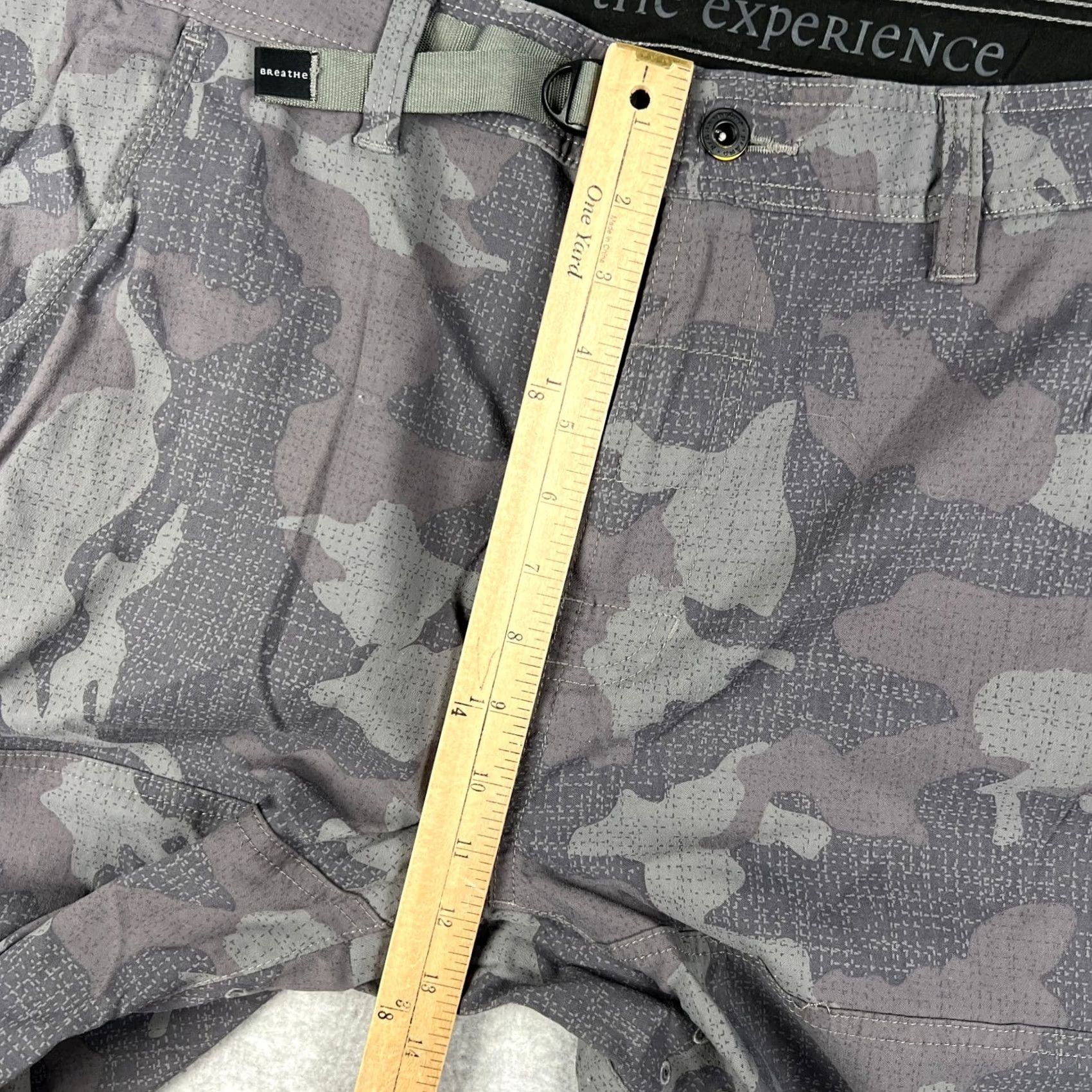 Prana Prana Zion II Stretch Straight Pants Hiking Belt Roll Snap Up 40x34 Grey Camo Mens Regular 40 Gray Camouflage Cargo Pocket Style Belted Pockets Nature Size US 40 / EU 56 - 7 Thumbnail