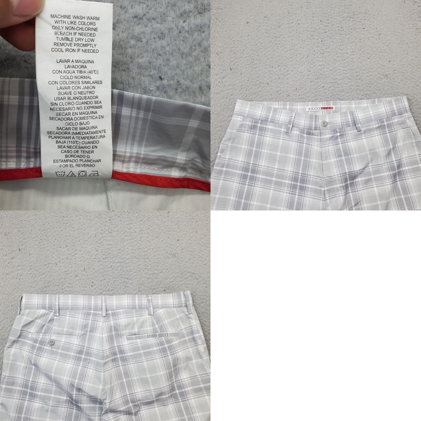 Vintage Grand Slam Chino Shorts Mens 34 Multi Plaid Flat Front Slash Pocket Outdoor - Durable & Breathable - Casual Wear Size US 34 / EU 50 - 8 Thumbnail