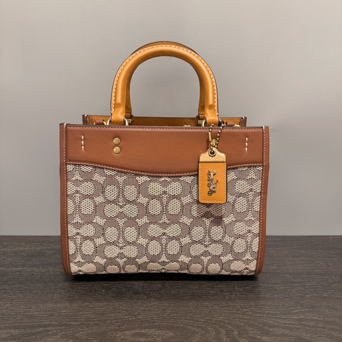 image of Coach Rogue 25 In Signature Textile Jacquard C6444 in Brown, Women's