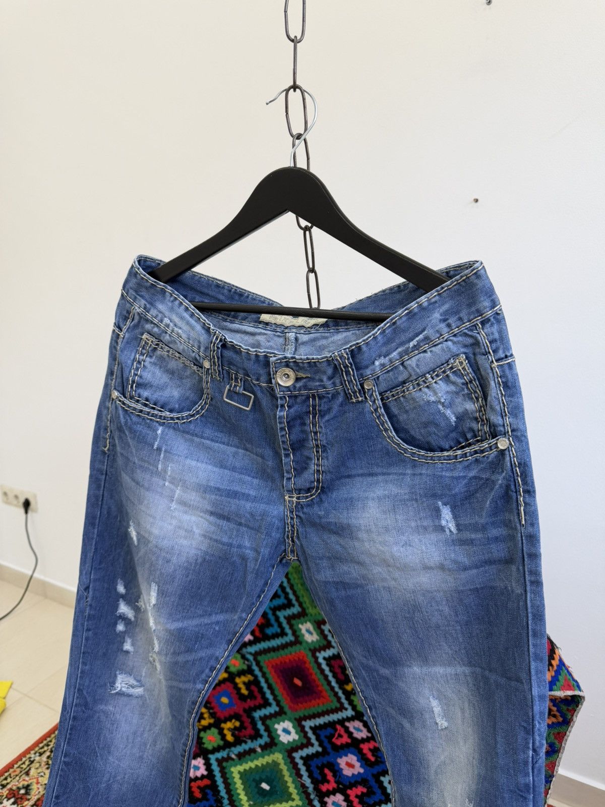 Hedi Slimane Vintage Dior Hedi Slimane Style Washed Denim Jeans Size US 32 / EU 48 - 9 Thumbnail