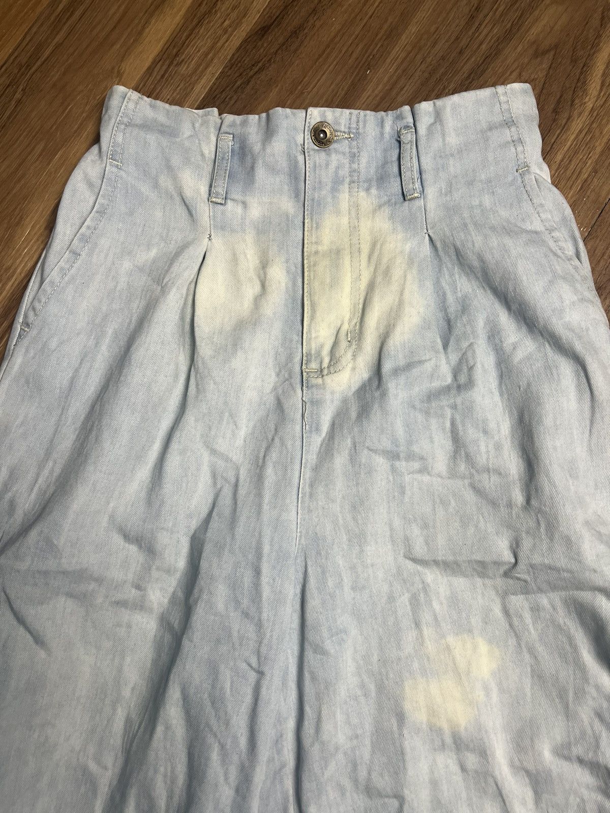 Beauty Beast Emsexcite Light Blue Denim Wide-Leg Culottes Pants (40) Size 26" / US 2 / IT 38 - 3 Thumbnail