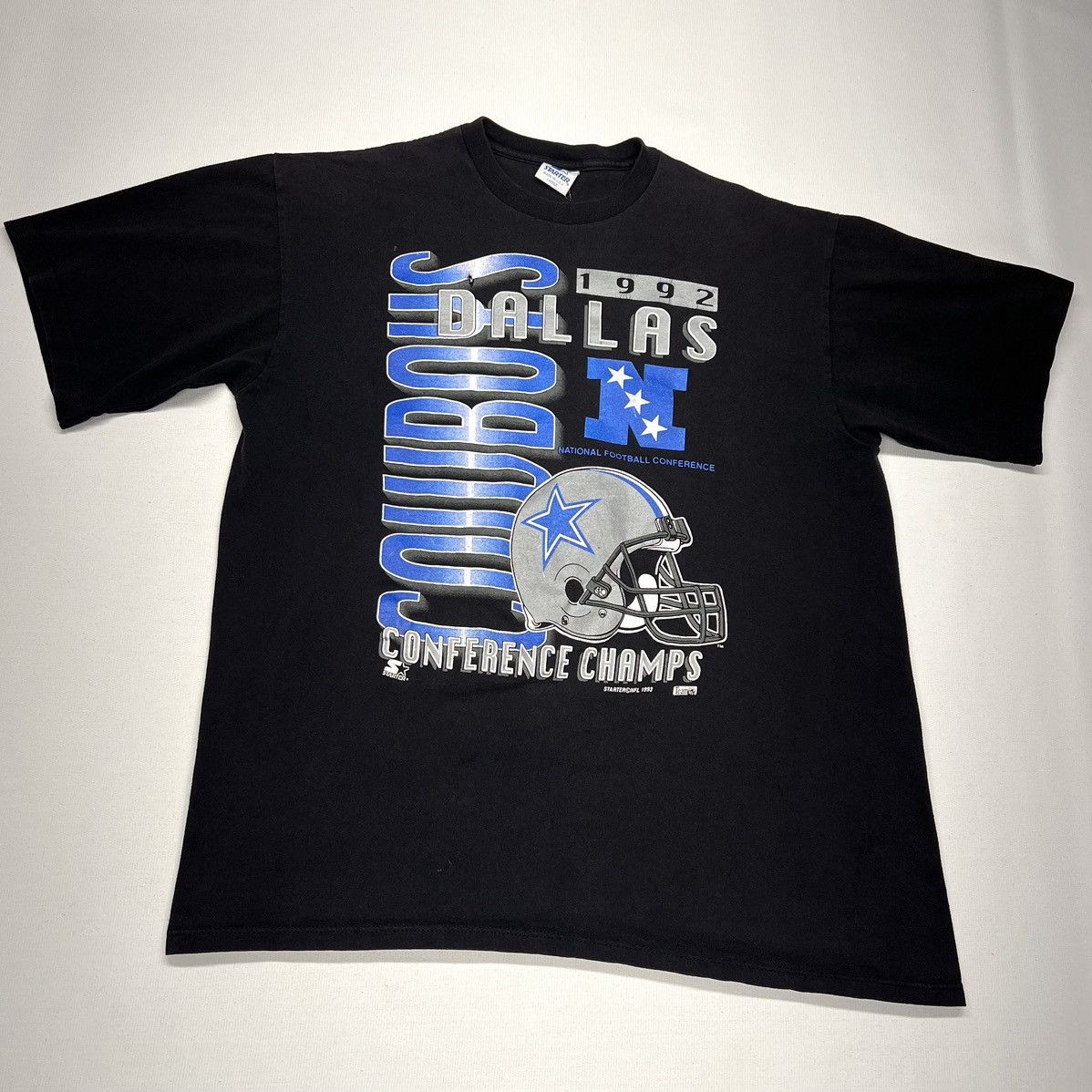 Starter × Vintage VTG Dallas Cowboys Black Starter Helmet NFL Single Stitch Size US L / EU 52-54 / 3 - 1 Thumbnail