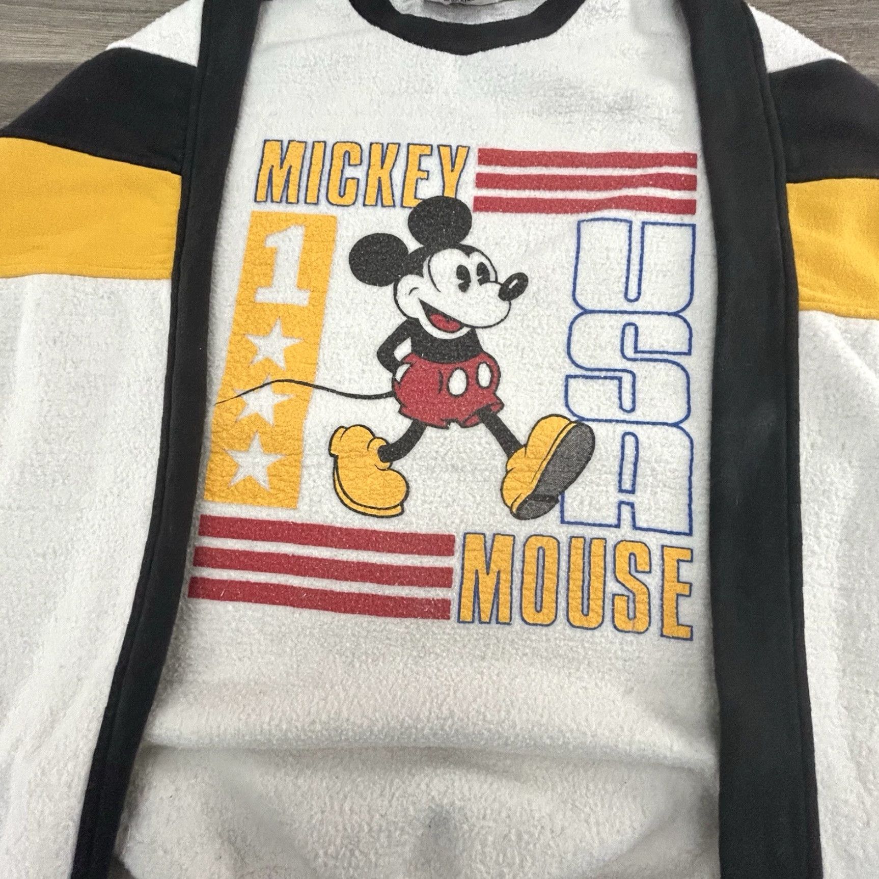 Disney VINTAGE Disney Sweatshirt Mickey Mouse Adult Medium US White Crew Neck Long Sleeve Fleece Cotton Graphic Print 80s 90s USA-Made Shirt Mens Size US M / EU 48-50 / 2 - 3 Thumbnail