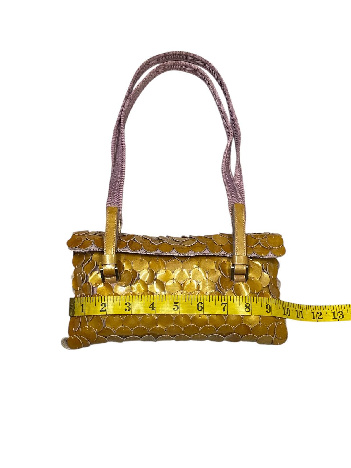 Prada Prada Gold Patent Paillet Leather Shoulder Bag Size ONE SIZE - 12 Thumbnail