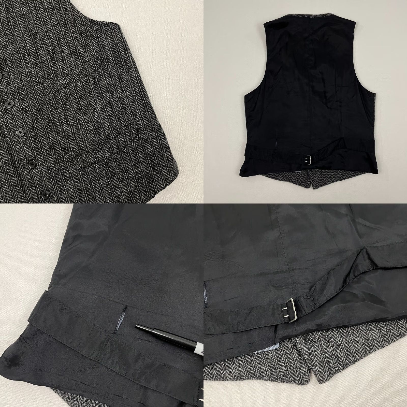 J.Crew VINTAGE J.CREW Waistcoat Mens M Gray Herringbone Tweed British Wool Suit Vest 6-Button Size US M / EU 48-50 / 2 - 8 Thumbnail