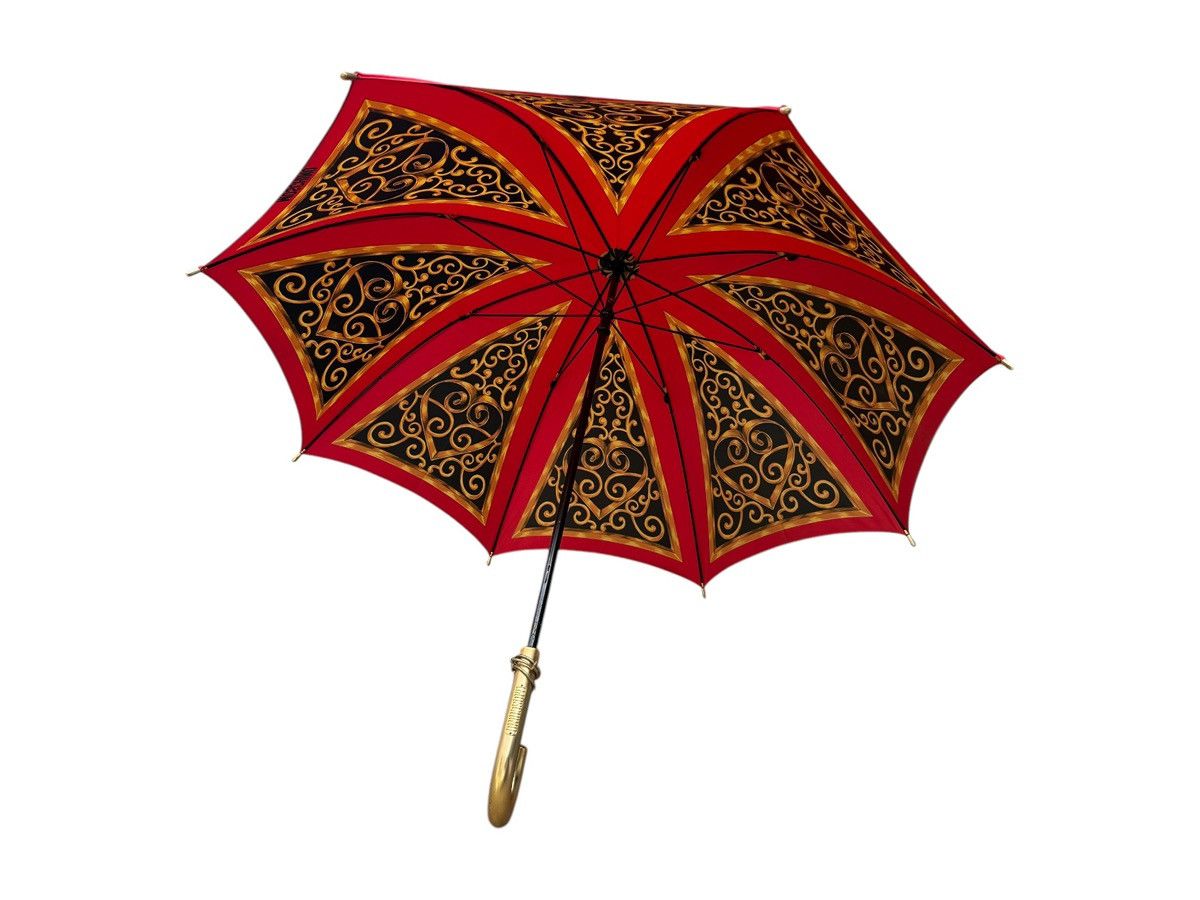 Moschino RARE Vintage Moschino Logo Printed Gold Black Red Umbrella Size ONE SIZE - 4 Thumbnail