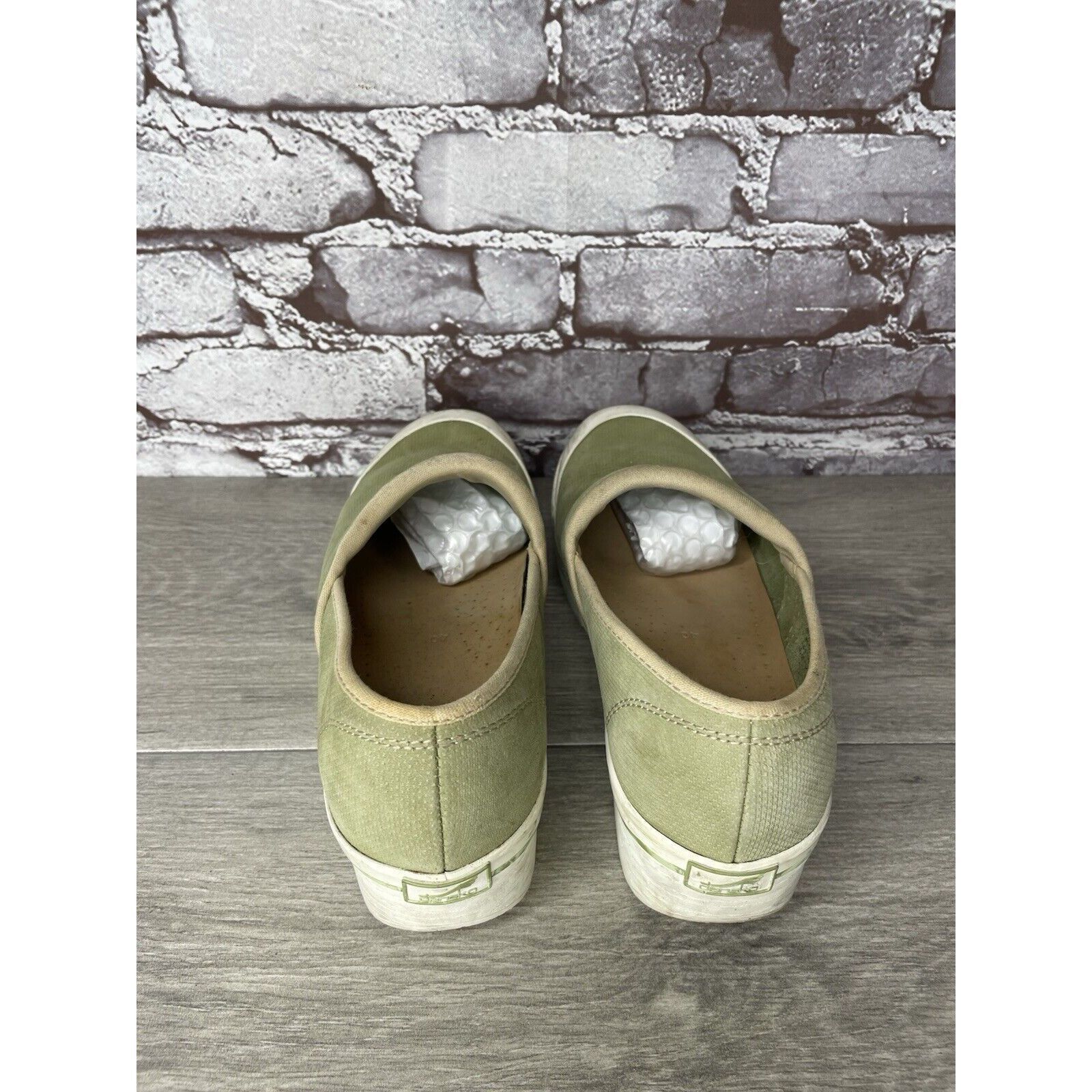 Other Dansko Green White Canvas Slip Resistant Clogs Work Shoes Wo Size US 9.5 / IT 39.5 - 5 Thumbnail