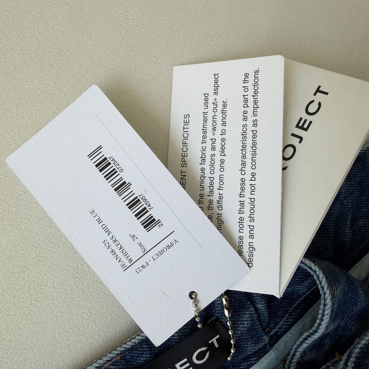 Y/Project A/W 23 ‘’Whiskers Mid Blue’ Washed Jeans Size US 32 / EU 48 - 9 Thumbnail