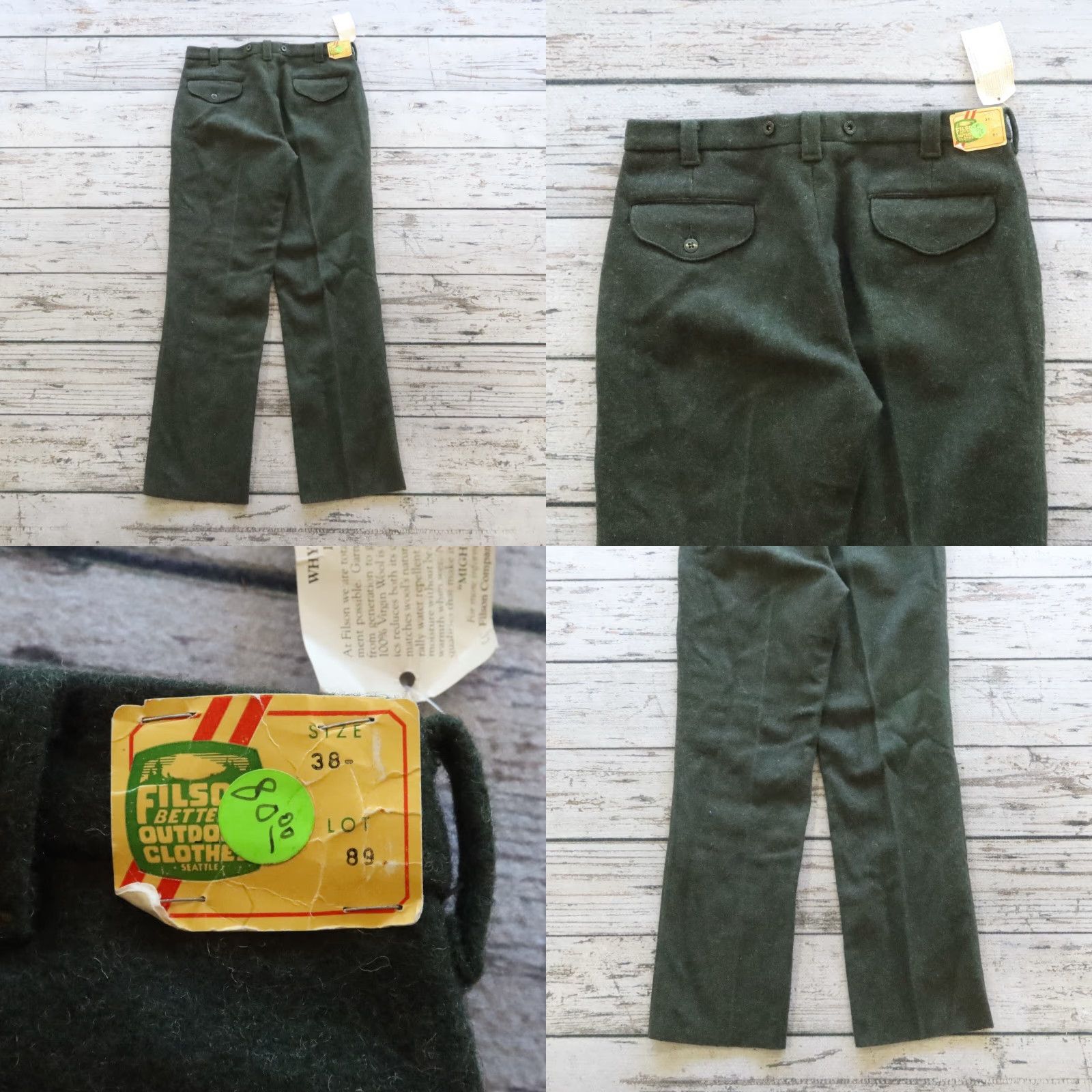 Filson VINTAGE Filson Wool Pants - Men - Pants - Size 38 - Green - 35 in Inseam - Chino Wool - Made in USA Size US 38 / EU 54 - 10 Thumbnail