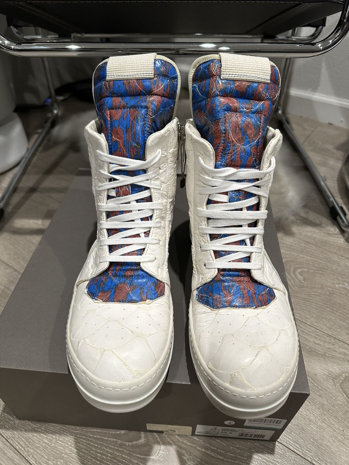 Rick Owens Grail Rust/Nublu Pirarucu Geobasket Sneakers 42 Size US 9.5 / EU 42-43 - 3 Thumbnail