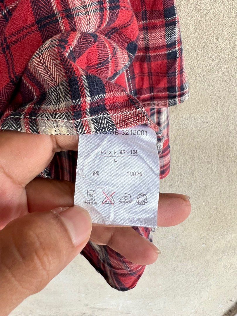 Japanese Brand Japanese Brand Time Flies Plaid Tartan Flannel Shirt 👕 Size US M / EU 48-50 / 2 - 5 Thumbnail