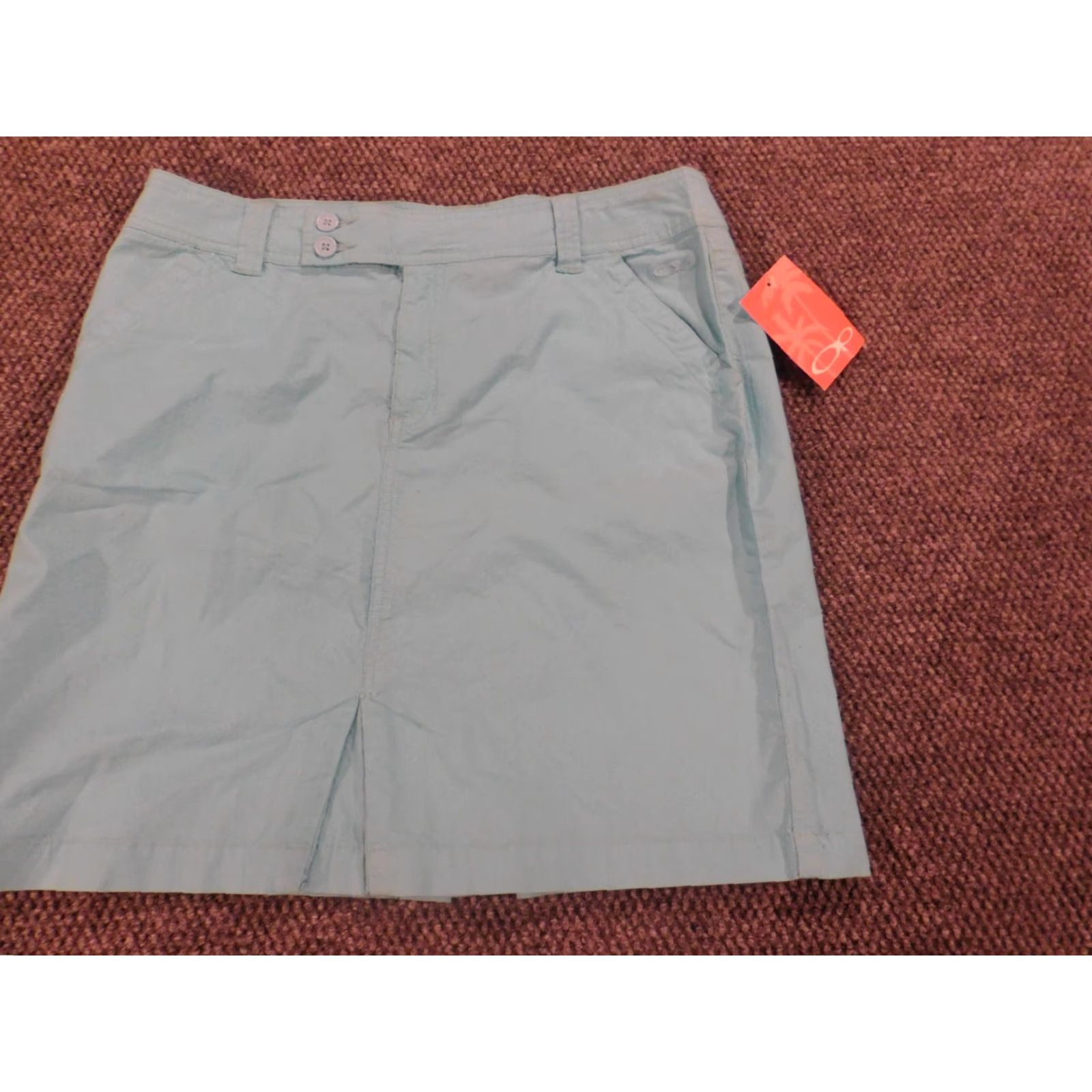 Ocean Pacific Ocean Pacific Skirt Womens 11 Blue Chino pull on stretch Knee Length A-Line Knit Cotton Casual - Womens Size 32" / US 10 / IT 46 - 3 Thumbnail