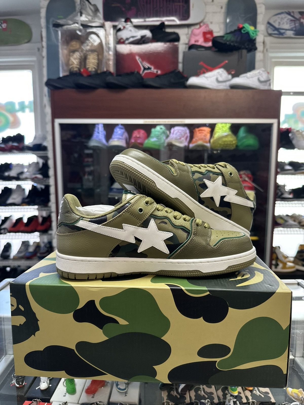 Bape Bape Skatestas ‘Green/Camo’ Size US 9 / EU 42 - 2 Thumbnail