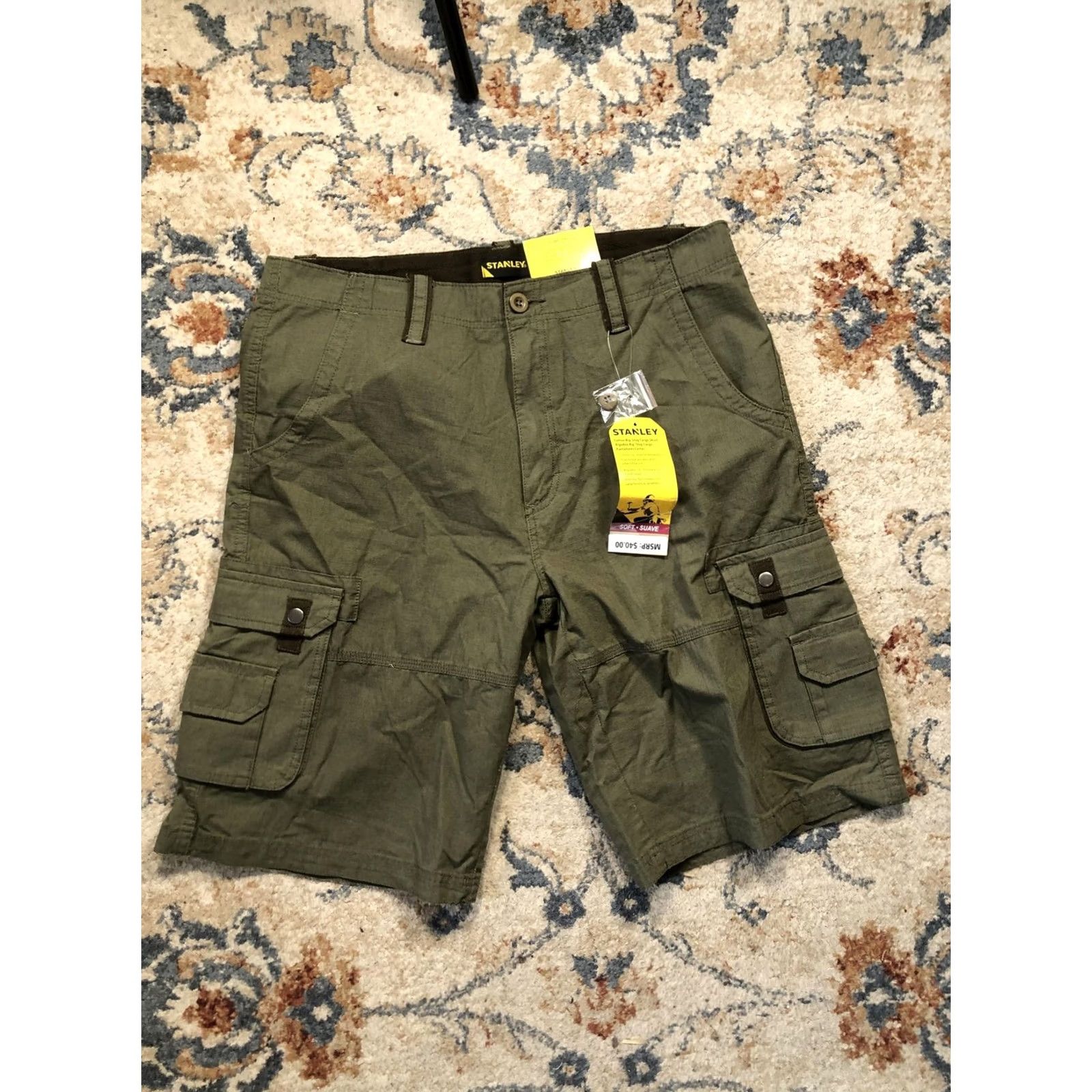 Vintage Stanley Cargo Shorts Mens 34 Green Cotton Rip Stop Utility Pockets Cargo Shorts Mens 34 Green Cotton Rip Stop Utility Work Pockets Size US 34 / EU 50 - 2 Thumbnail