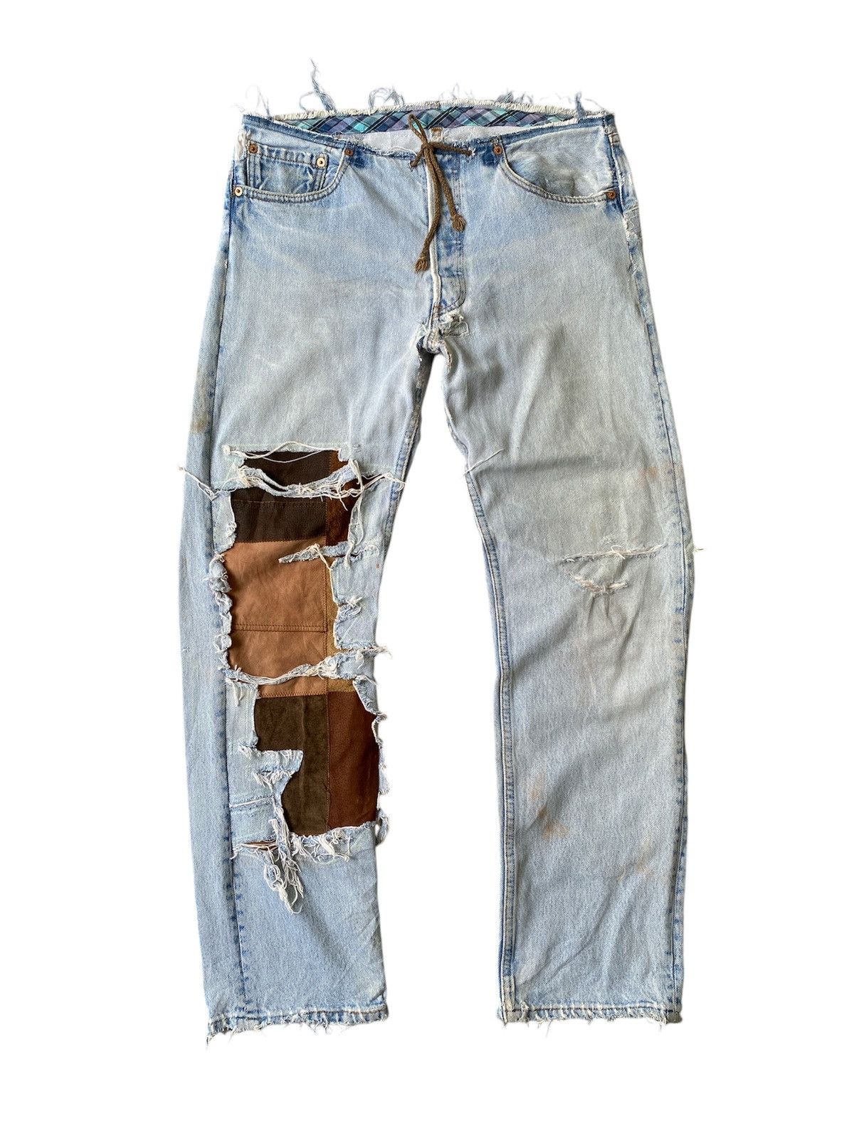 Japanese Brand 1990s - Ericho Hippie Deconstruced Distressed Design Denim Size US 32 / EU 48 - 1 Thumbnail