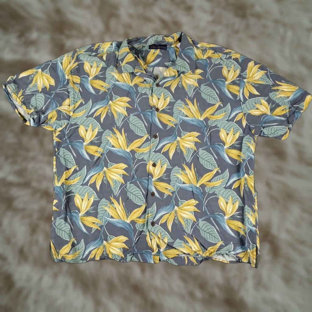 Reyn Spooner VINTAGE Reyn Spooner Shirt Mens 2XL Blue Floral Hawaiian Rayon Button Up Short Sleeve Size US XXL / EU 58 / 5 - 1 Thumbnail