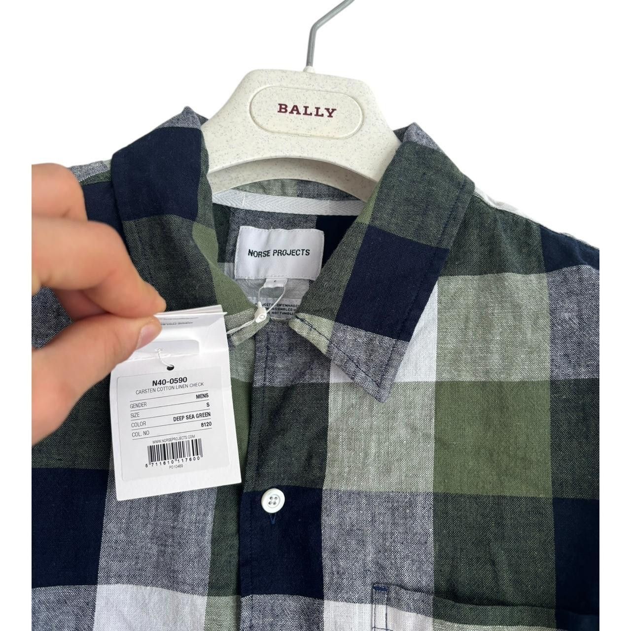 Norse Projects Norse projects Carsten cotton linen check shirt green Size US S / EU 44-46 / 1 - 3 Thumbnail
