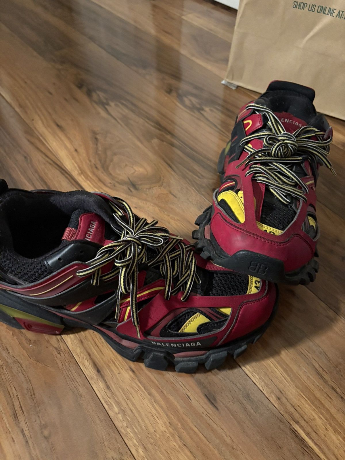 Balenciaga Balenciaga red and yellow track Size US 10 / EU 43 - 5 Thumbnail