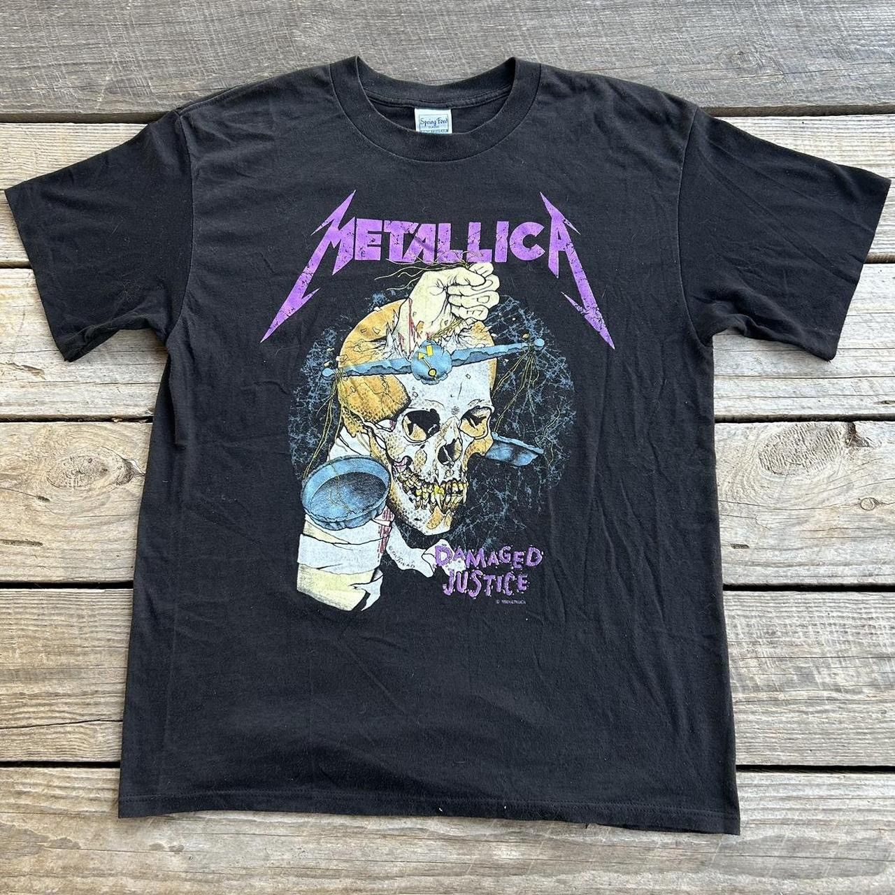 Band Tees Vintage 1988 Metallica Damaged Justice Band Tee T-Shirt Size US XL / EU 56 / 4 - 1 Thumbnail