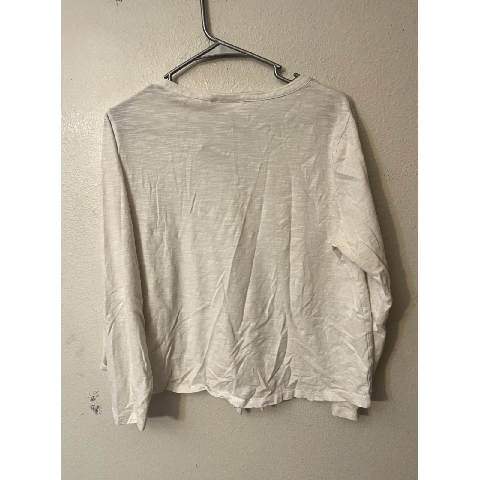 Vintage Style&co. Shirt Womens Petite XL White Roll Tab Sleeve Knot Hem Button Front PXL Buttons Pockets Casual Lightweight 100% Cotton Regular Vintage: No Size XL / US 12-14 / IT 48-50 - 2 Thumbnail