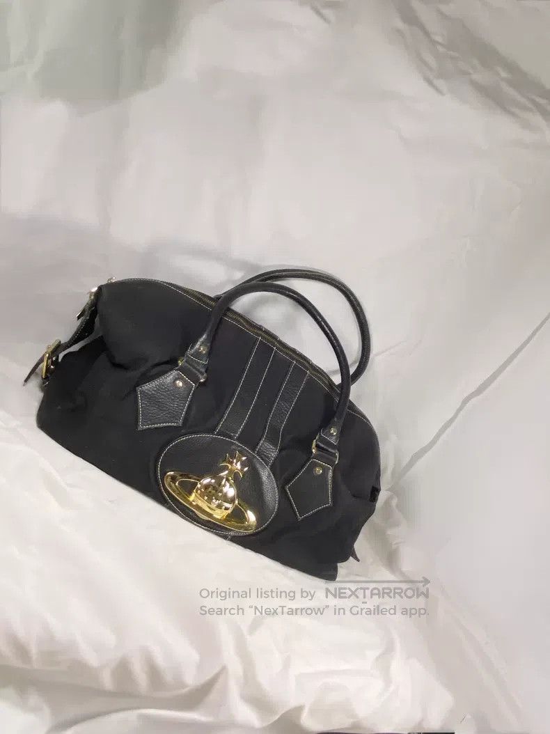 Vivienne Westwood vivienne westwood Boston bag with Saturn large logo, Black Size ONE SIZE - 4 Thumbnail