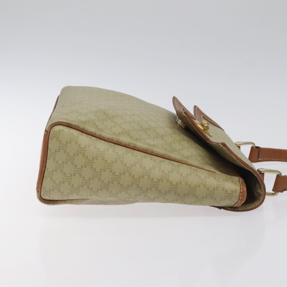 Celine CELINE Macadam Canvas Hand Bag Pvc Beige Gold Size ONE SIZE - 4 Thumbnail