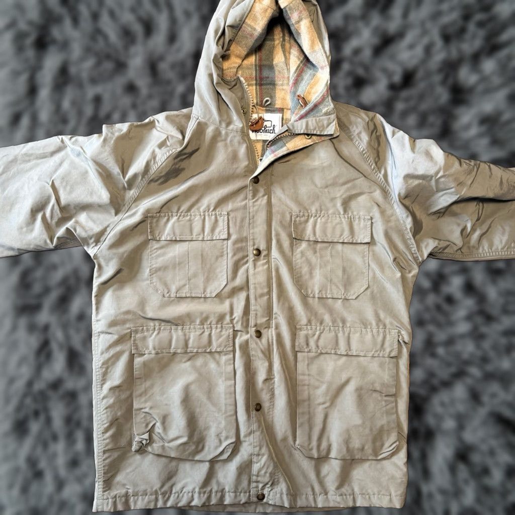 Vintage VINTAGE Woolrich Chore Field Jacket Hooded Wool Lined Zip Mens XL Green Parka 90s Outdoor USA Pattern Plaid Full Zip Button-Down Collar XLC Size US XL / EU 56 / 4 - 1 Thumbnail