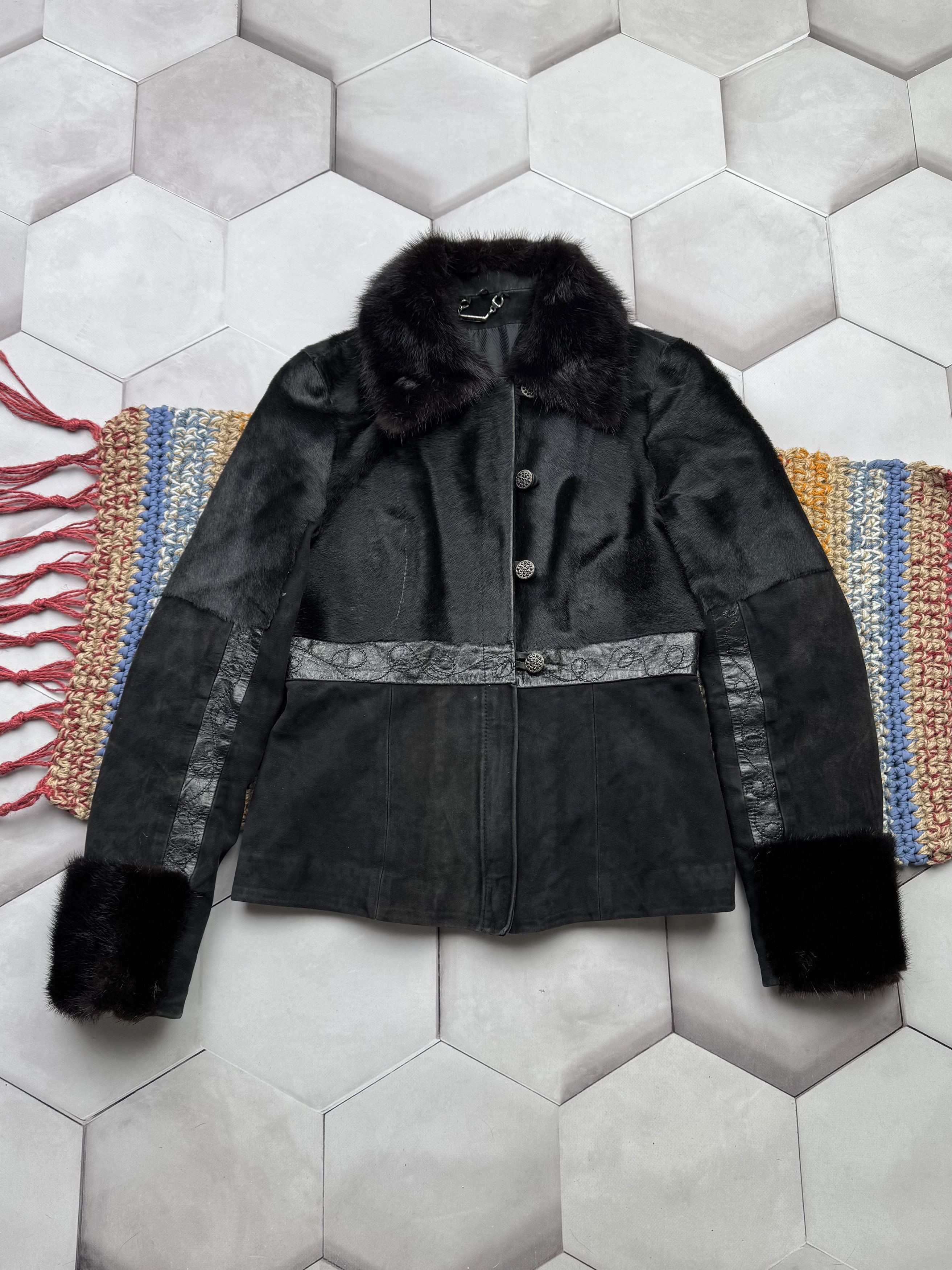 Japanese Brand Vintage Suede/Real Fur Cropped Jacket (E4) Size XS / US 0-2 / IT 36-38 - 1 Thumbnail