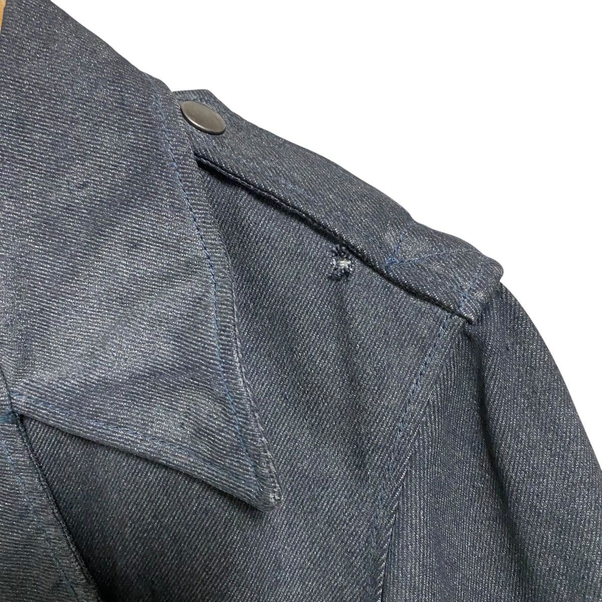Le Grande Bleu (L.G.B.) Maniac Works Black Waxed Denim Biker Jacket Size US M / EU 48-50 / 2 - 14 Thumbnail