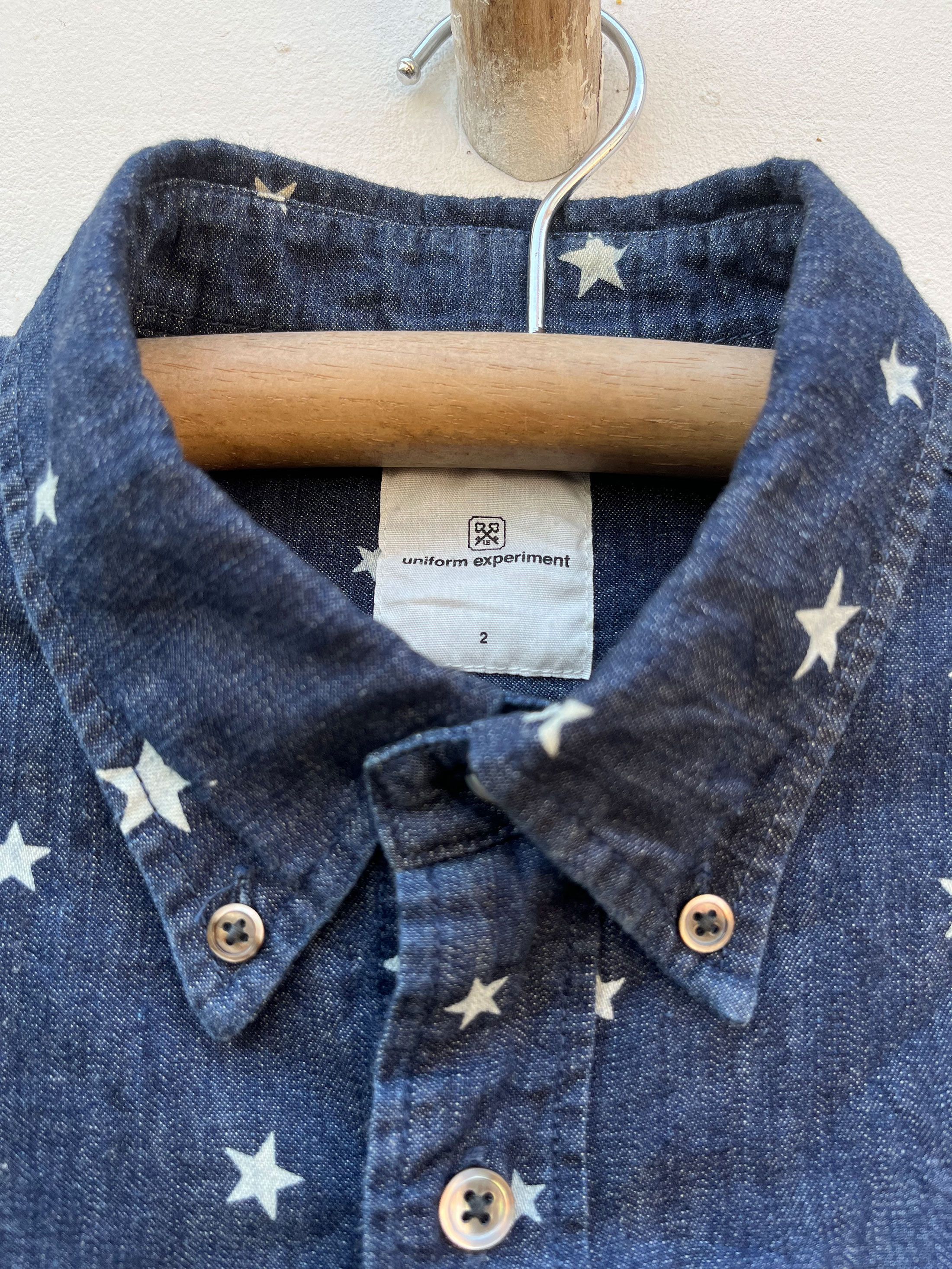 Designer × Fragment Design × uniform experiment Uniform Experiment Soph Denim Short Sleeve Button Down Shirt Size US M / EU 48-50 / 2 - 3 Thumbnail