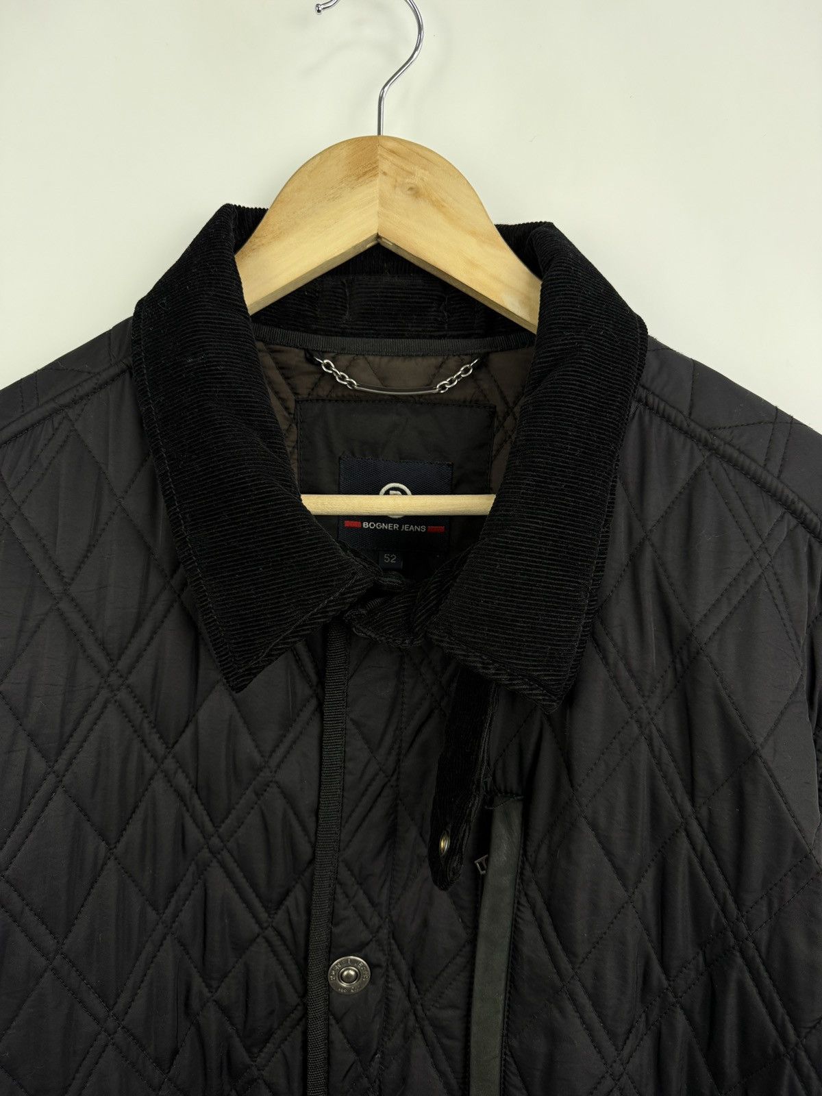 Bogner 🇮🇹 Vintage Bogner Jeans Quilted Jacket Corduroy Collar Retro Size US XL / EU 56 / 4 - 4 Thumbnail