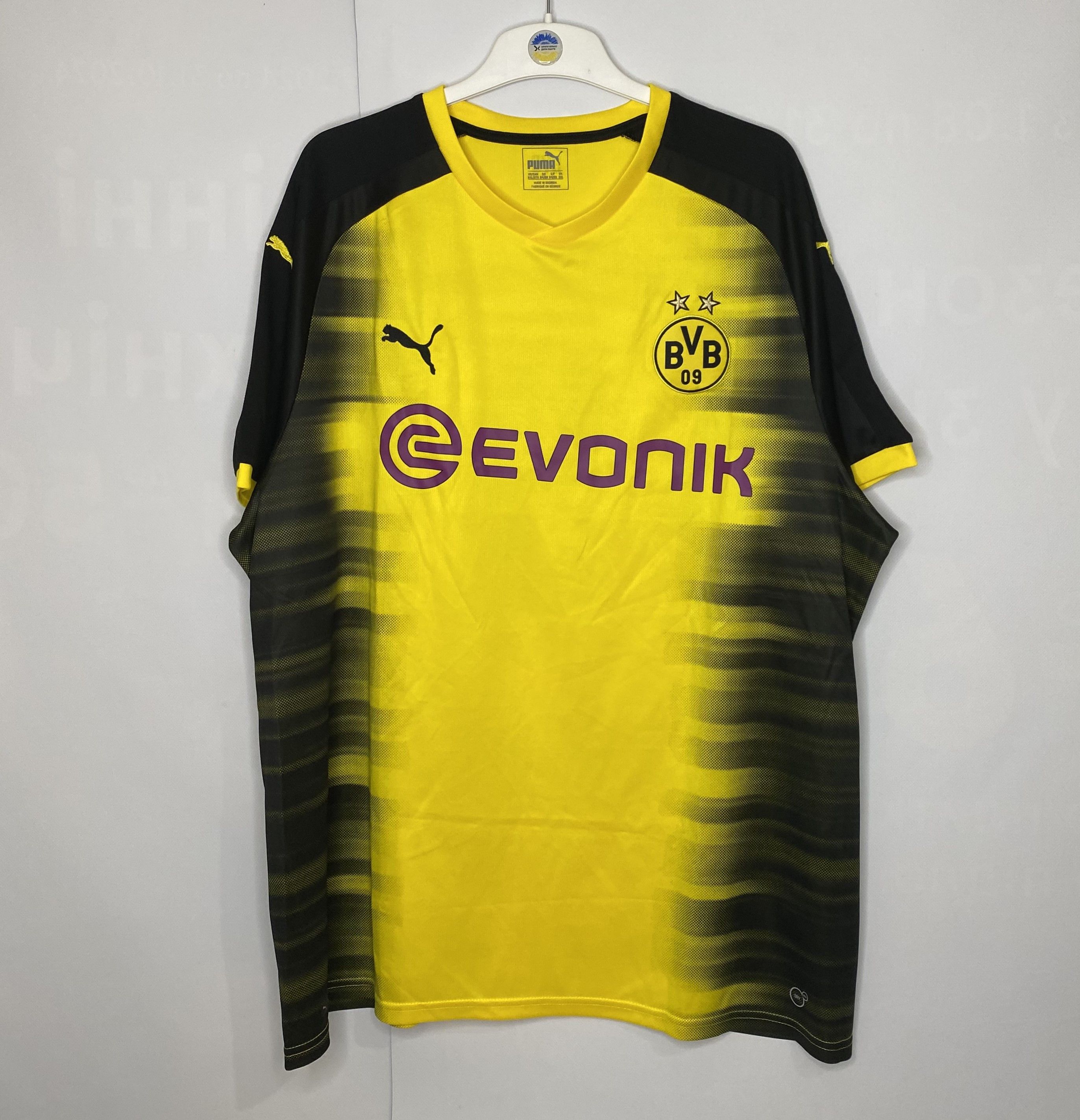 Puma BORUSSIA DORTMUND 2017-18 HOME FOOTBALL SHIRT SOCCER JERSEY Size US XXL / EU 58 / 5 - 2 Thumbnail