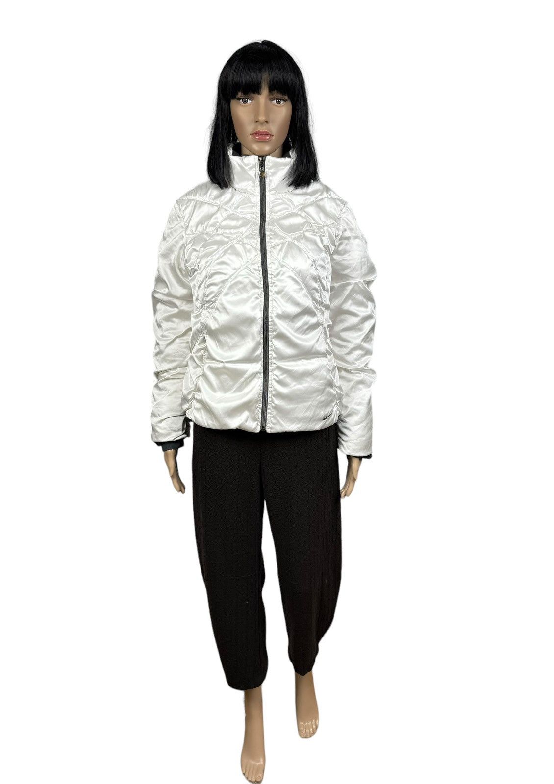 Nike × Vintage Nike Vintage Y2K Satin Quilted Down Jacket size L Size L / US 10 / IT 46 - 2 Thumbnail