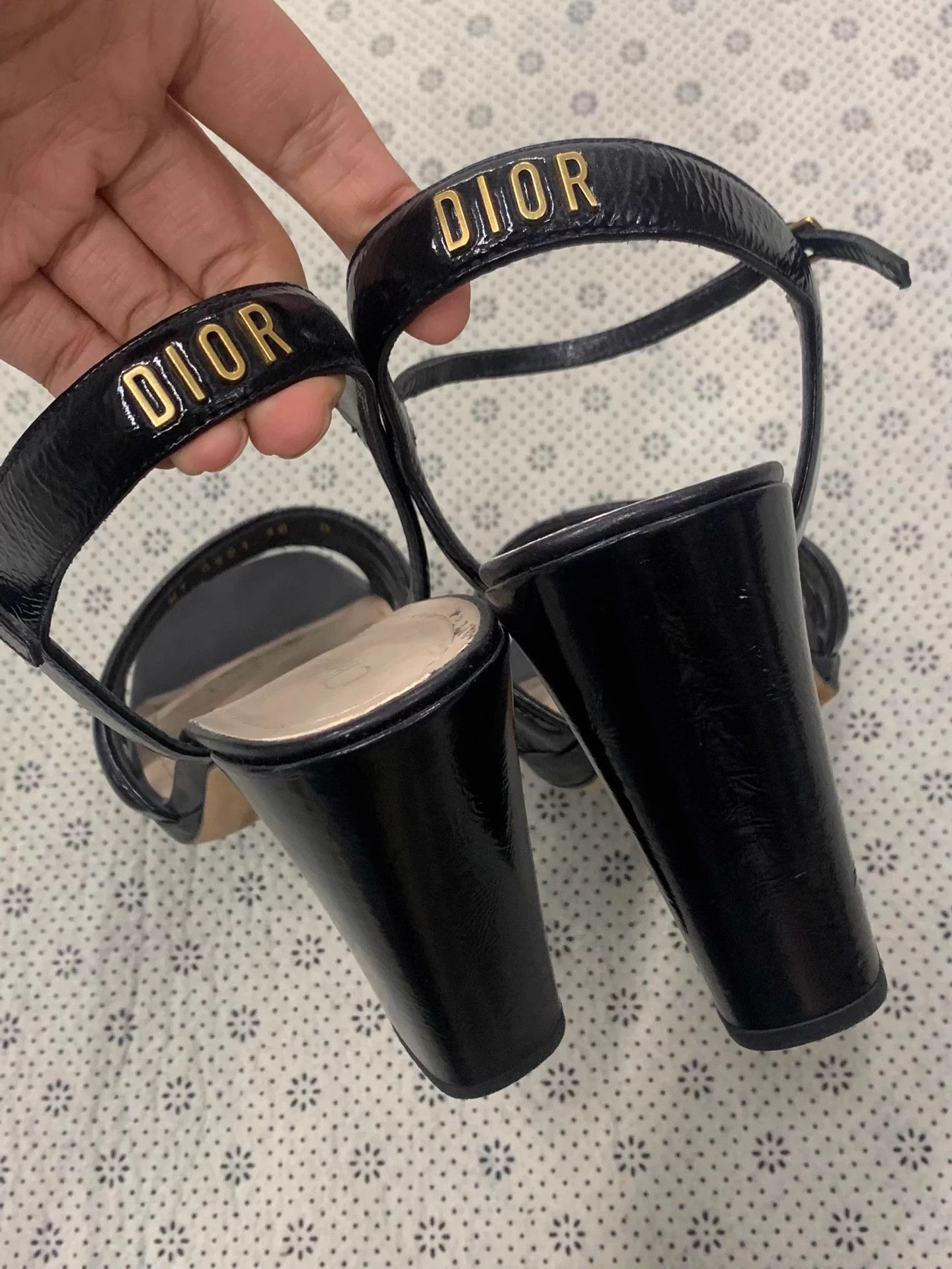 Dior Dior Black Block Heel 38 EU Size US 7 / IT 37 - 3 Thumbnail