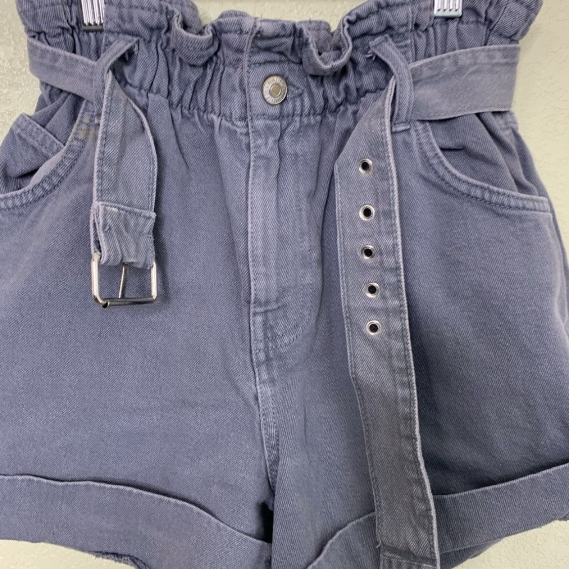 Forever 21 Forever 21 Blue High Waist Paperbag Belted Shorts Size XS Size 24" / US 00 / IT 34 - 5 Thumbnail