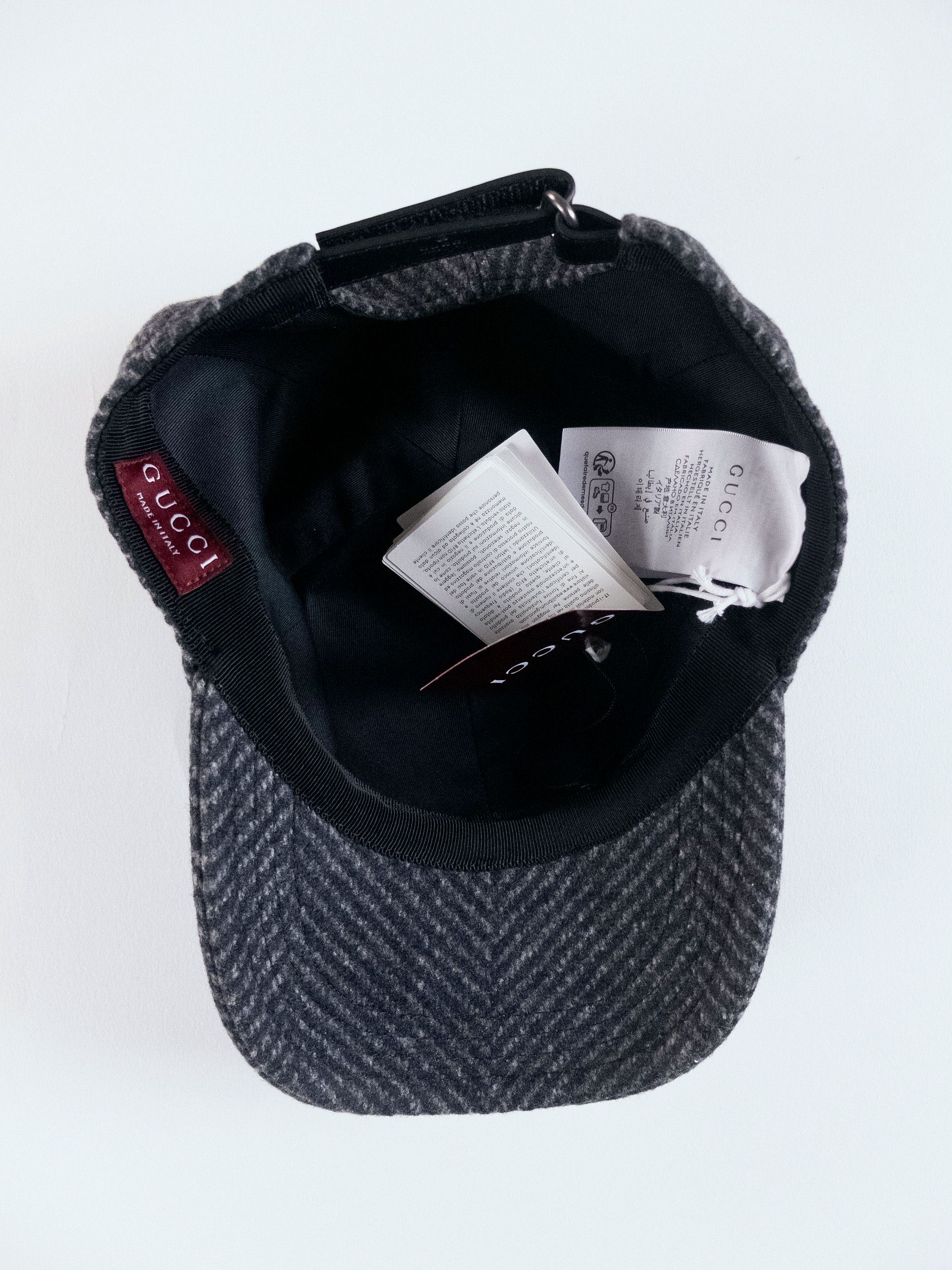 Gucci GUCCI gray embroidered logo wool silk baseball cap Large q Size ONE SIZE - 6 Thumbnail