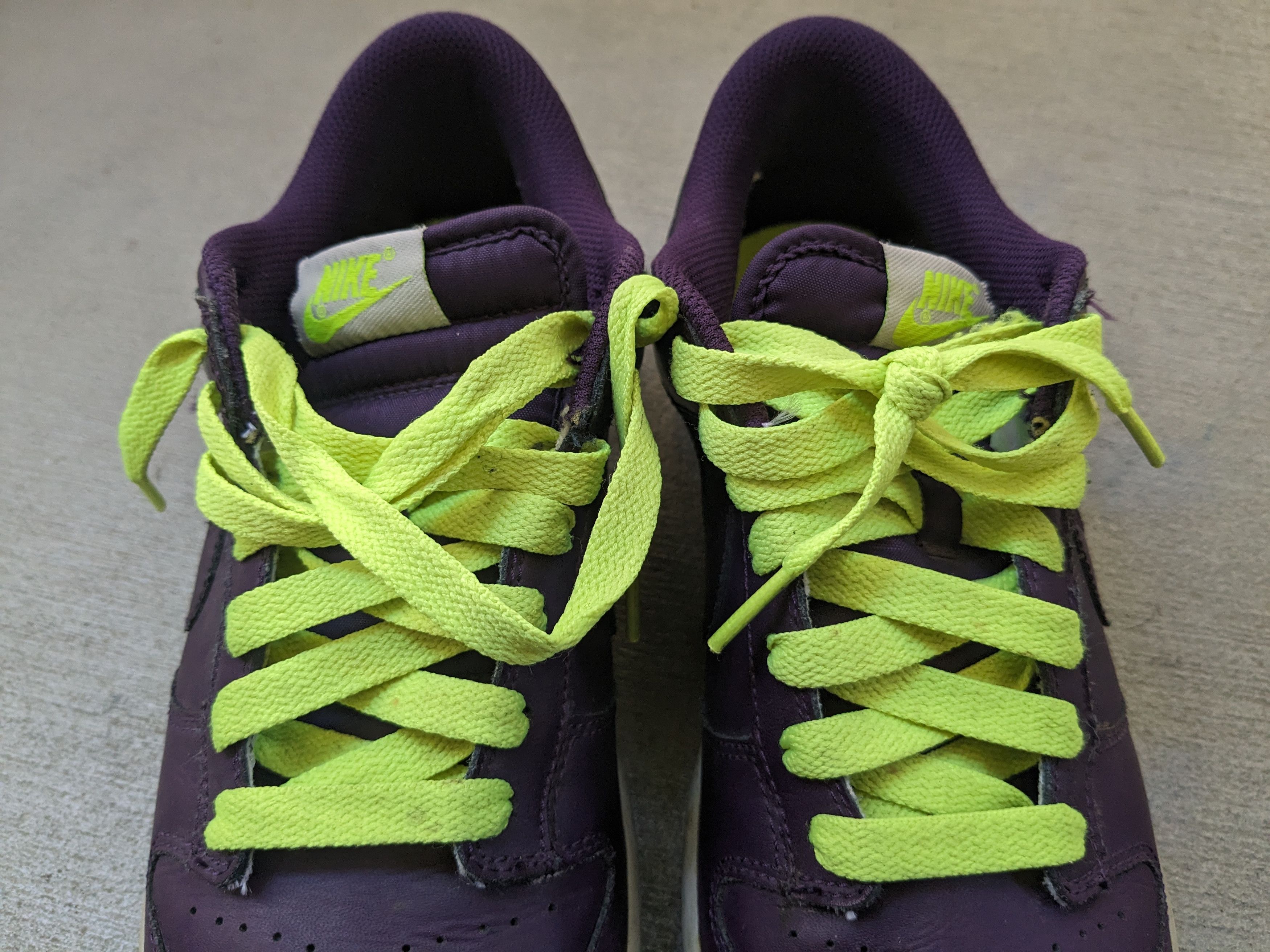 Nike Nike Dunk Low CL Joker Purple Leather Neon Green 318020-551 Size US 9.5 / EU 42-43 - 4 Thumbnail