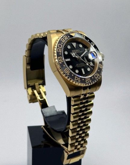 Japanese Brand Seiko Mod GMT-Master 2 Zombie Jubilee Full Gold Steel Watch Size ONE SIZE - 2 Thumbnail