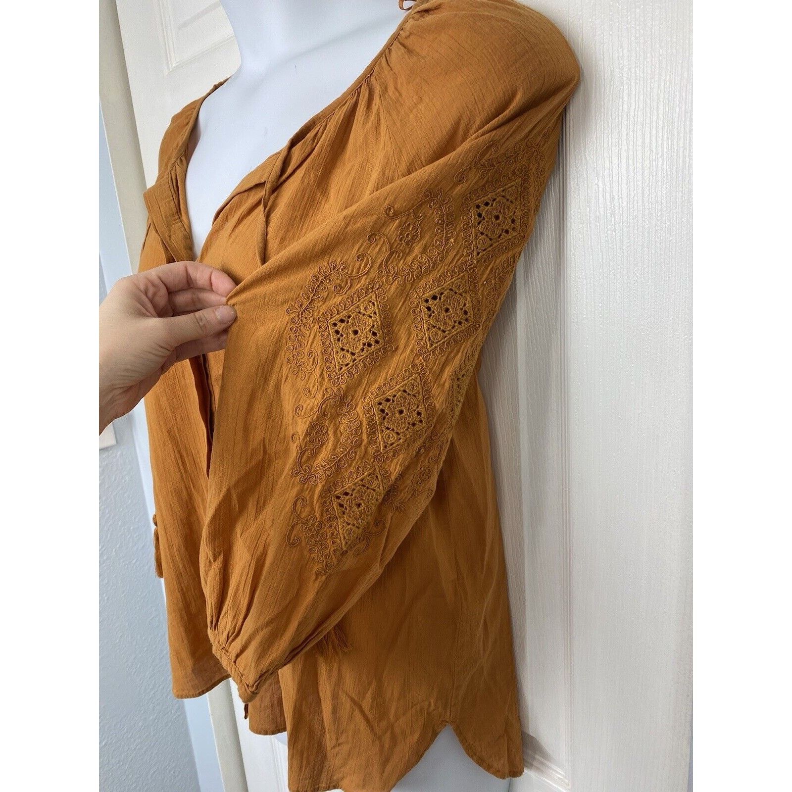 Massimo Dutti NWT Massimo Dutti Orange Rust Button Shirt Blouse Linen Size M / US 6-8 / IT 42-44 - 6 Thumbnail