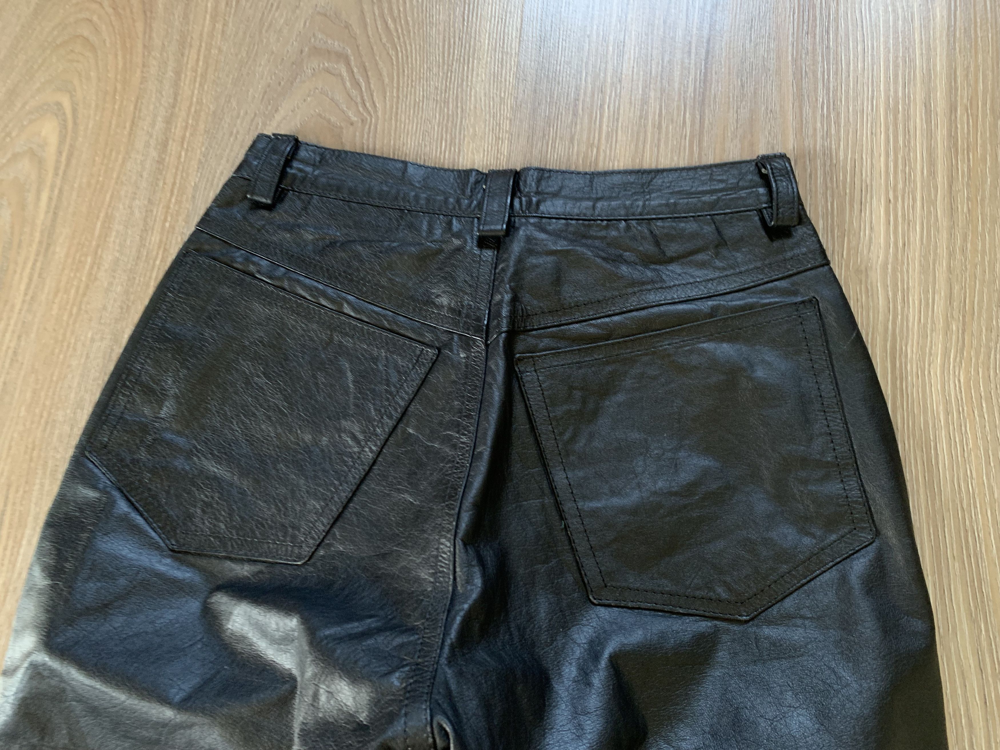 Leather Ecuapiel Unisex Vintage Classic Mens Black Leather Pants Size US 27 - 6 Thumbnail
